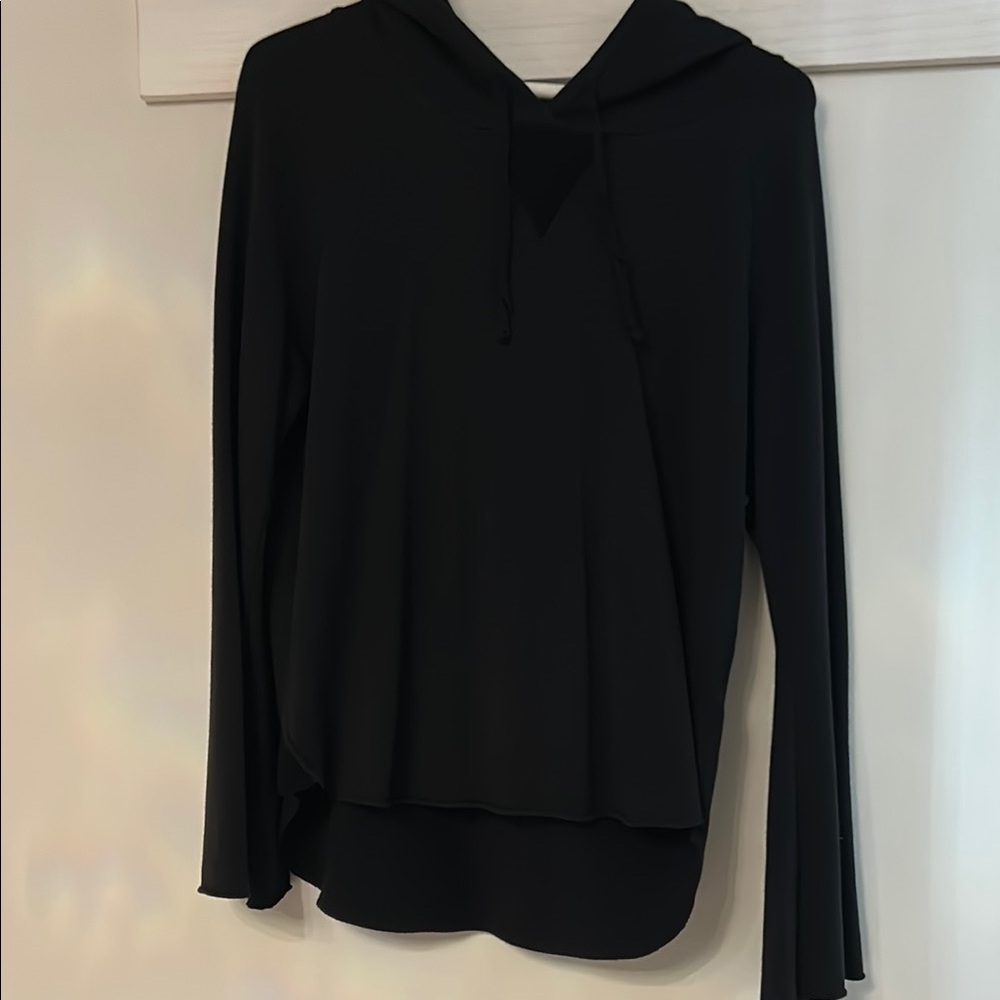 Women's Black Hoodie Top